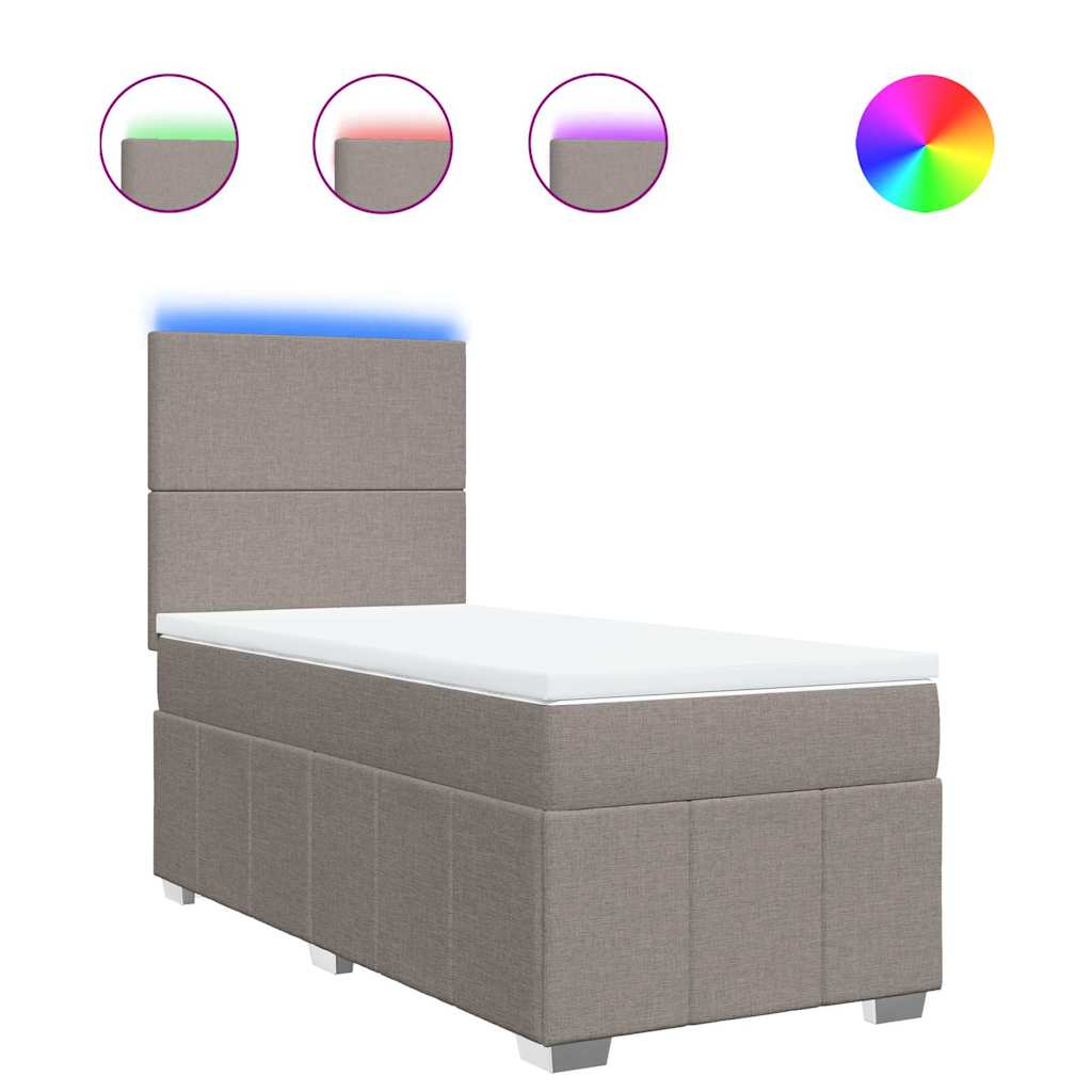 kontinentalseng med madras 80x200 cm stof gråbrun