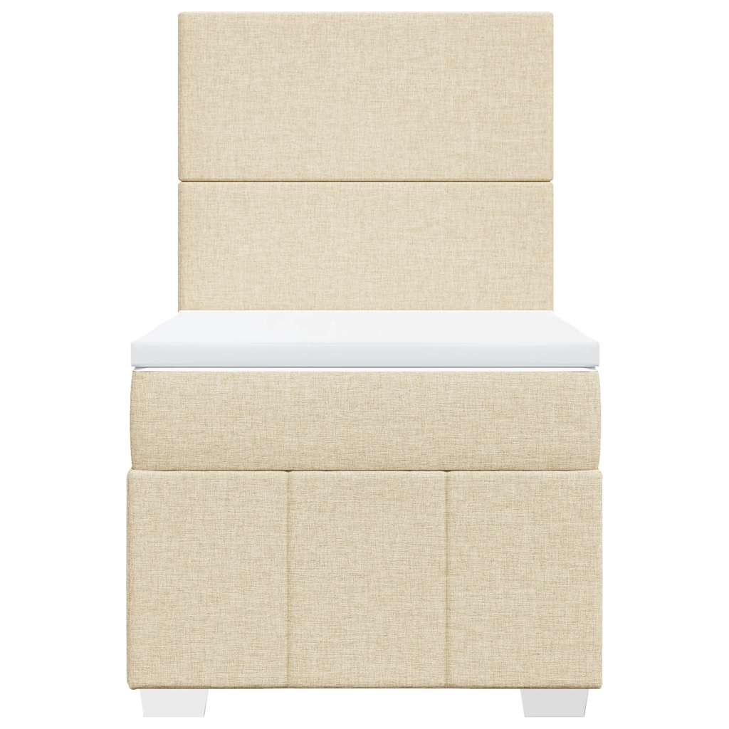 kontinentalseng med madras 80x200 cm stof cremefarvet