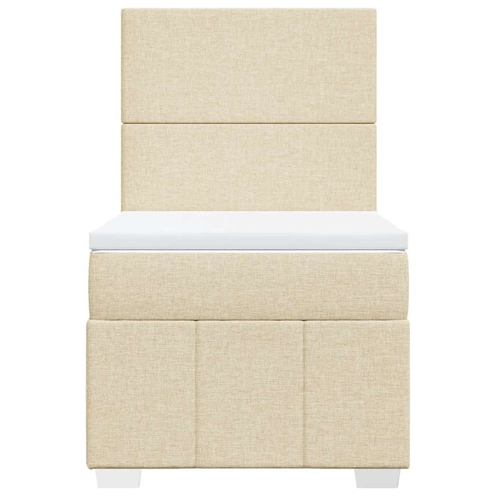 kontinentalseng med madras 80x200 cm stof cremefarvet