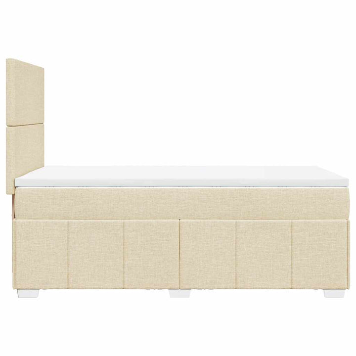 kontinentalseng med madras 80x200 cm stof cremefarvet