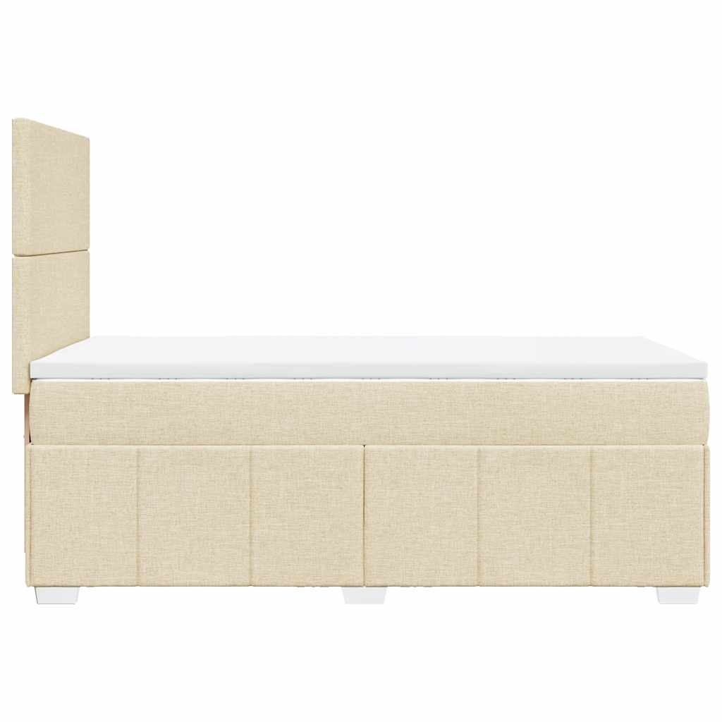 kontinentalseng med madras 80x200 cm stof cremefarvet