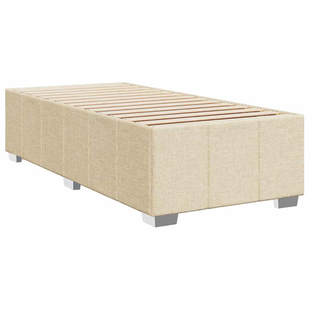 kontinentalseng med madras 80x200 cm stof cremefarvet