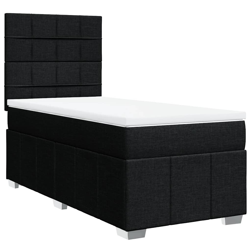 kontinentalseng med madras 80x200 cm stof sort