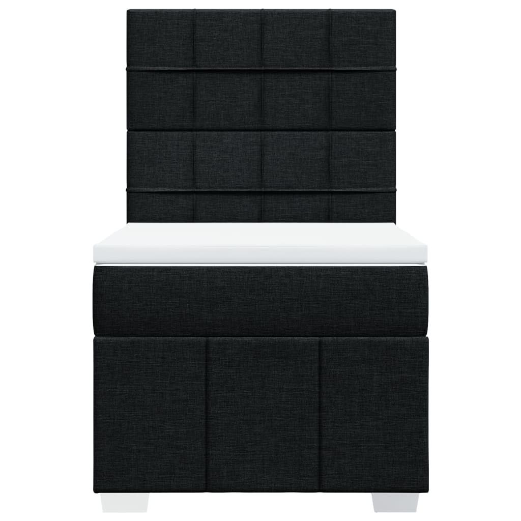 kontinentalseng med madras 80x200 cm stof sort