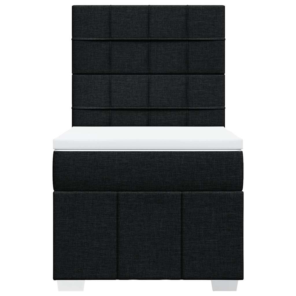 kontinentalseng med madras 80x200 cm stof sort