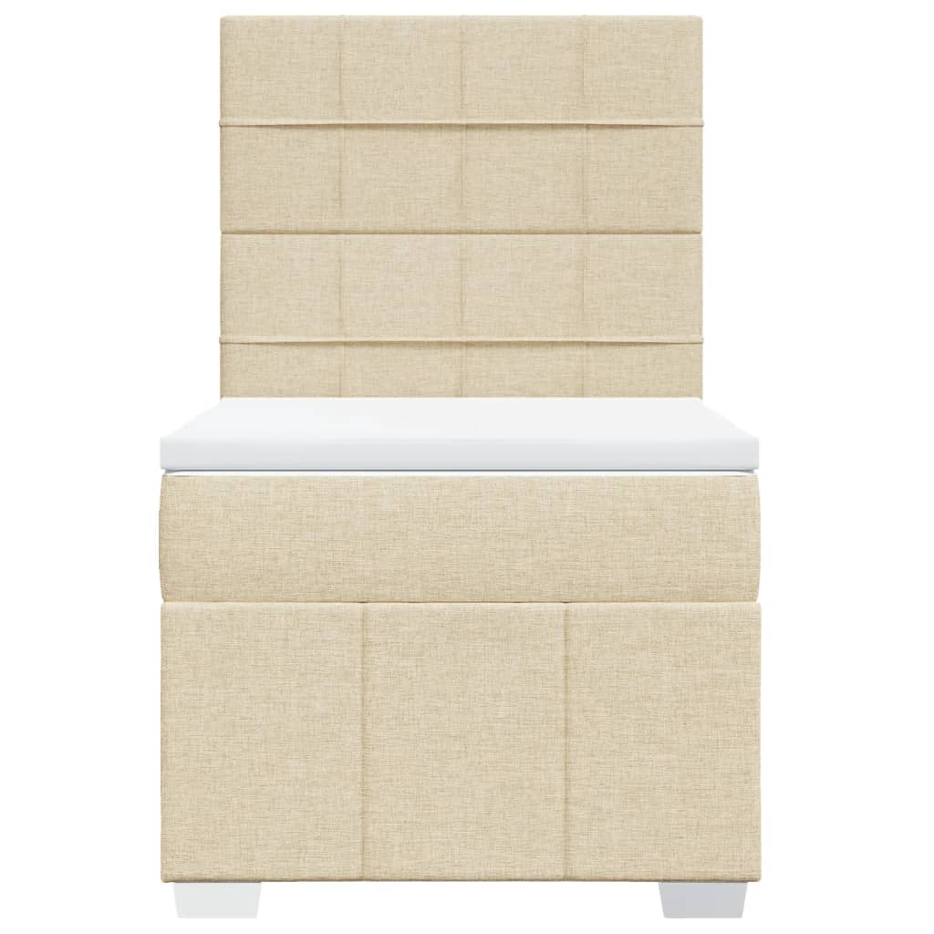 kontinentalseng med madras 80x200 cm stof cremefarvet