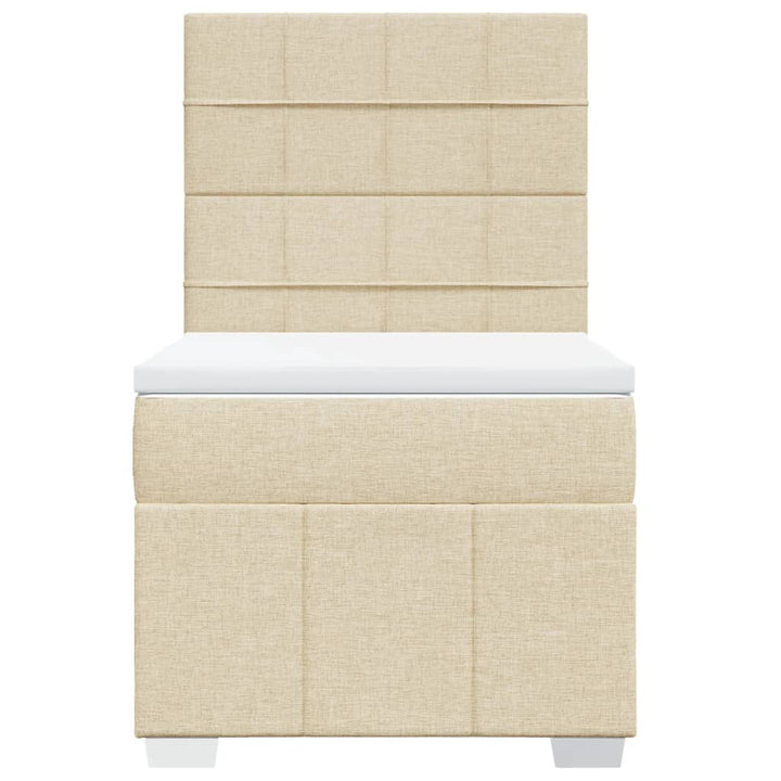 kontinentalseng med madras 80x200 cm stof cremefarvet