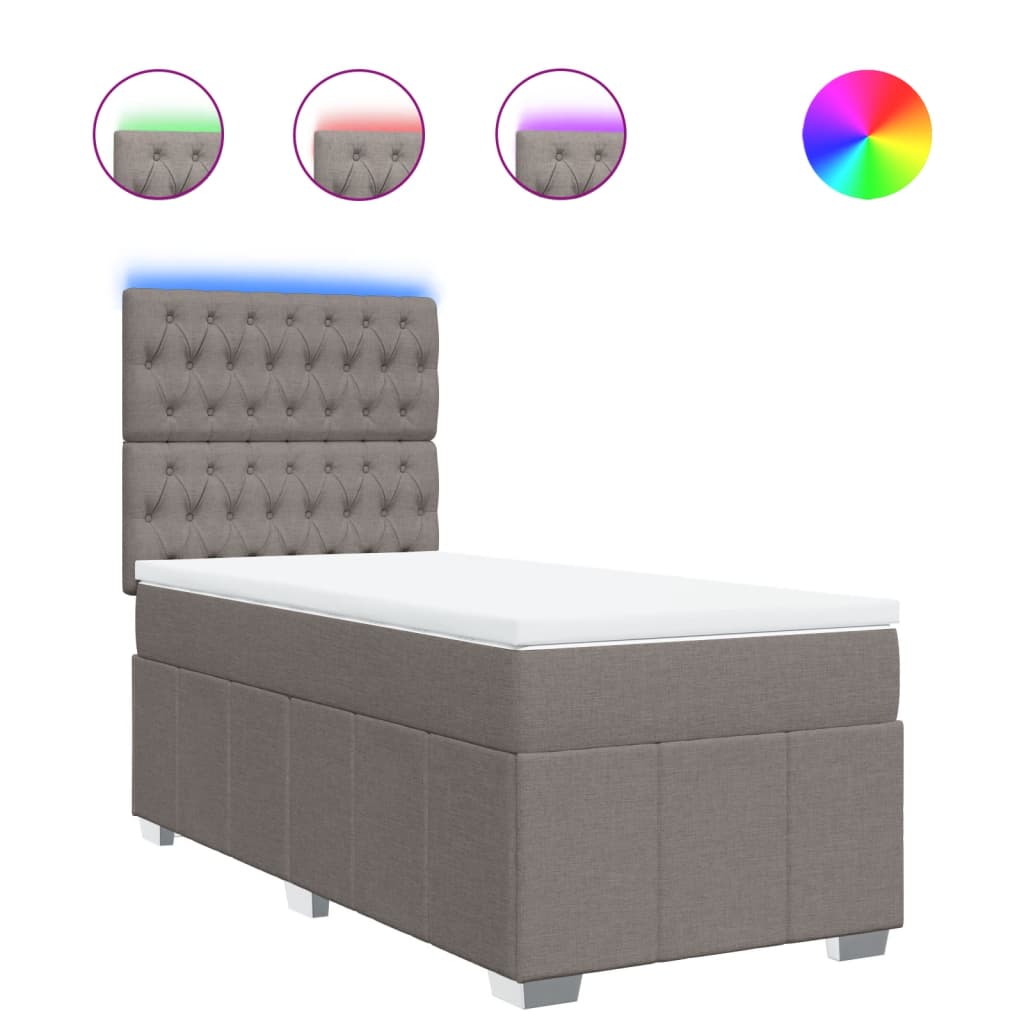 kontinentalseng med madras 80x200 cm stof gråbrun