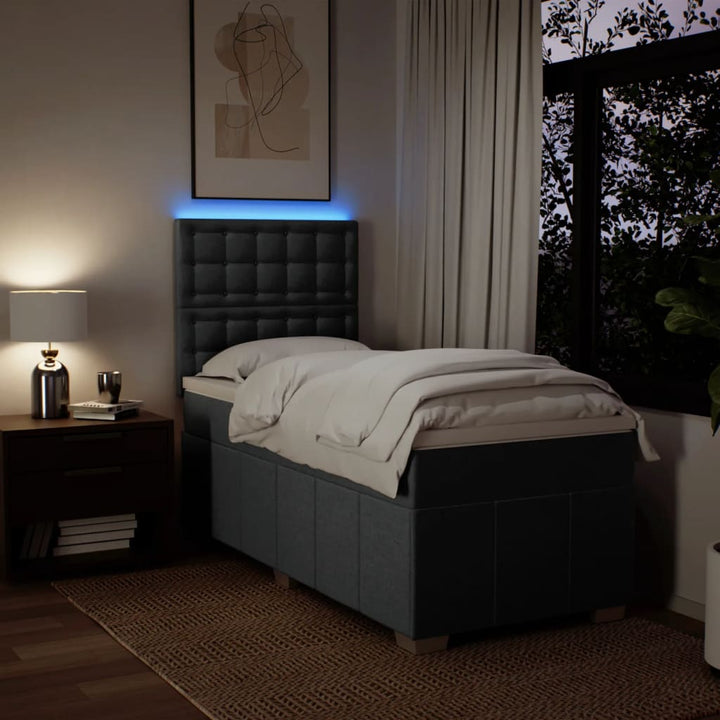 kontinentalseng med madras 80x200 cm stof mørkegrå