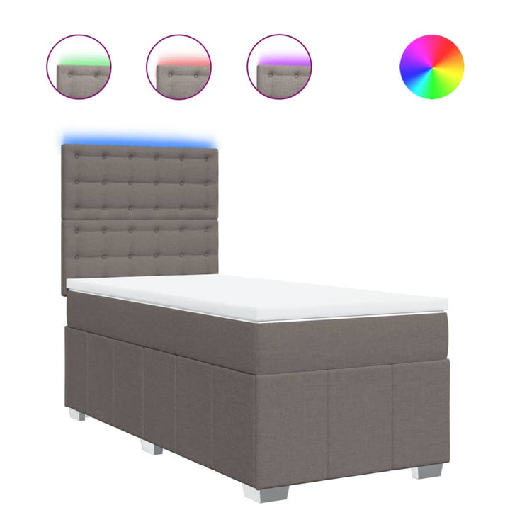 kontinentalseng med madras 80x200 cm stof gråbrun