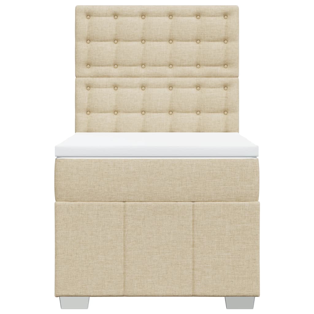 kontinentalseng med madras 80x200 cm stof cremefarvet