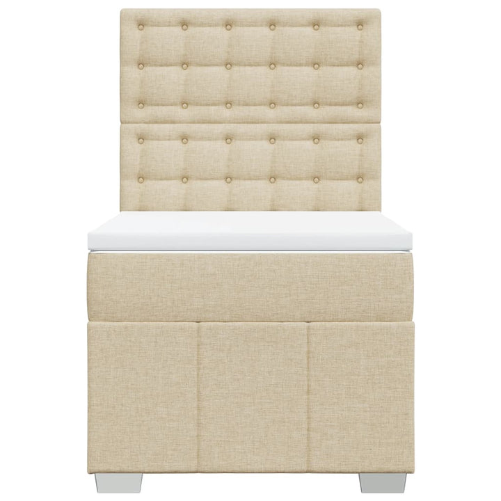 kontinentalseng med madras 80x200 cm stof cremefarvet