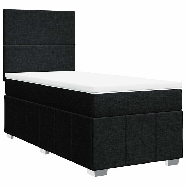 kontinentalseng med madras 90x190 cm stof sort
