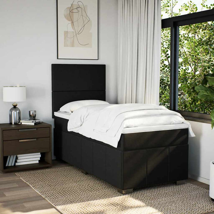 kontinentalseng med madras 90x190 cm stof sort