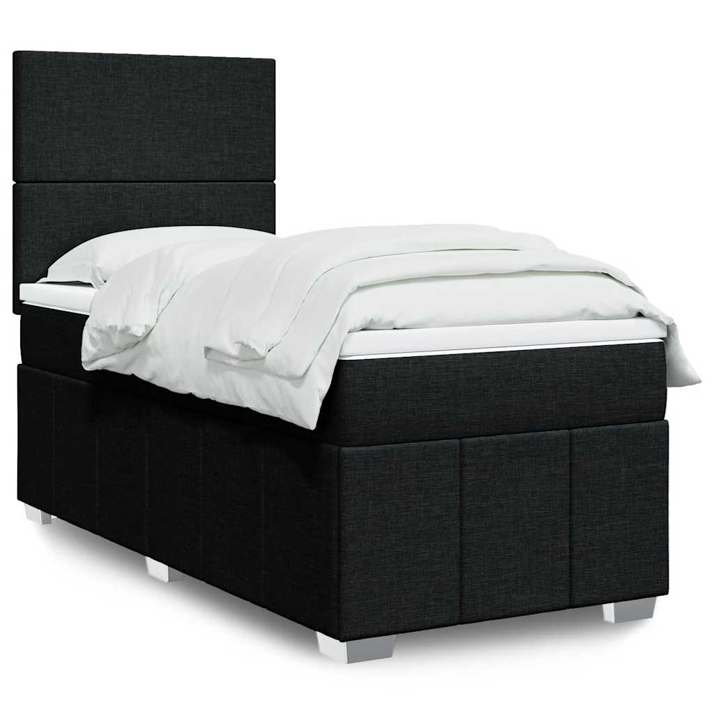 kontinentalseng med madras 90x190 cm stof sort