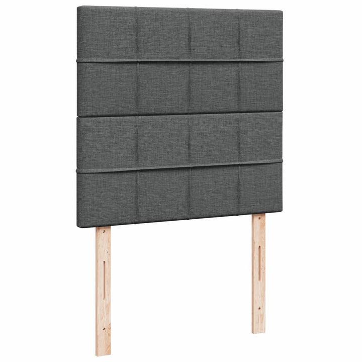 kontinentalseng med madras 90x190 cm stof mørkegrå