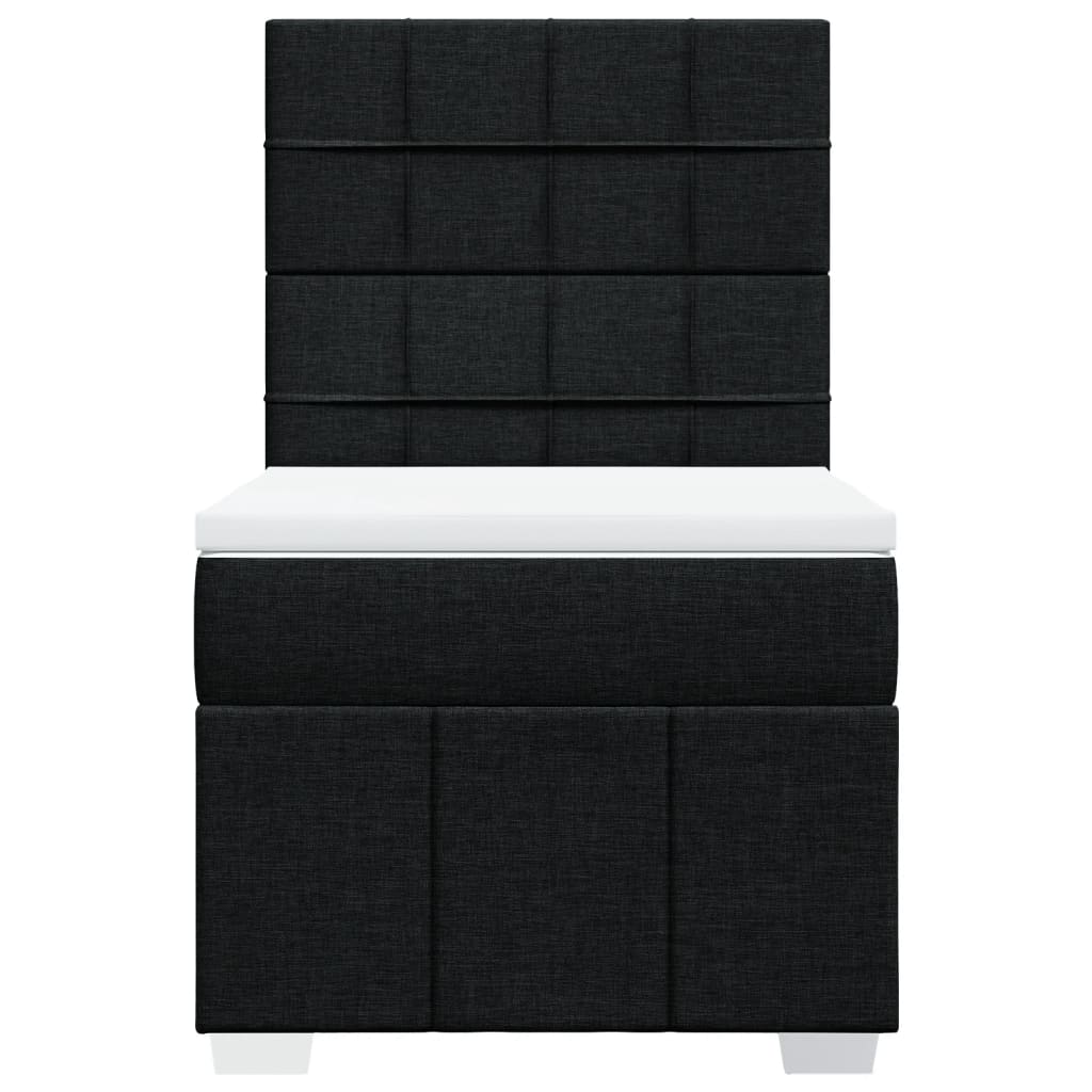 kontinentalseng med madras 90x190 cm stof sort