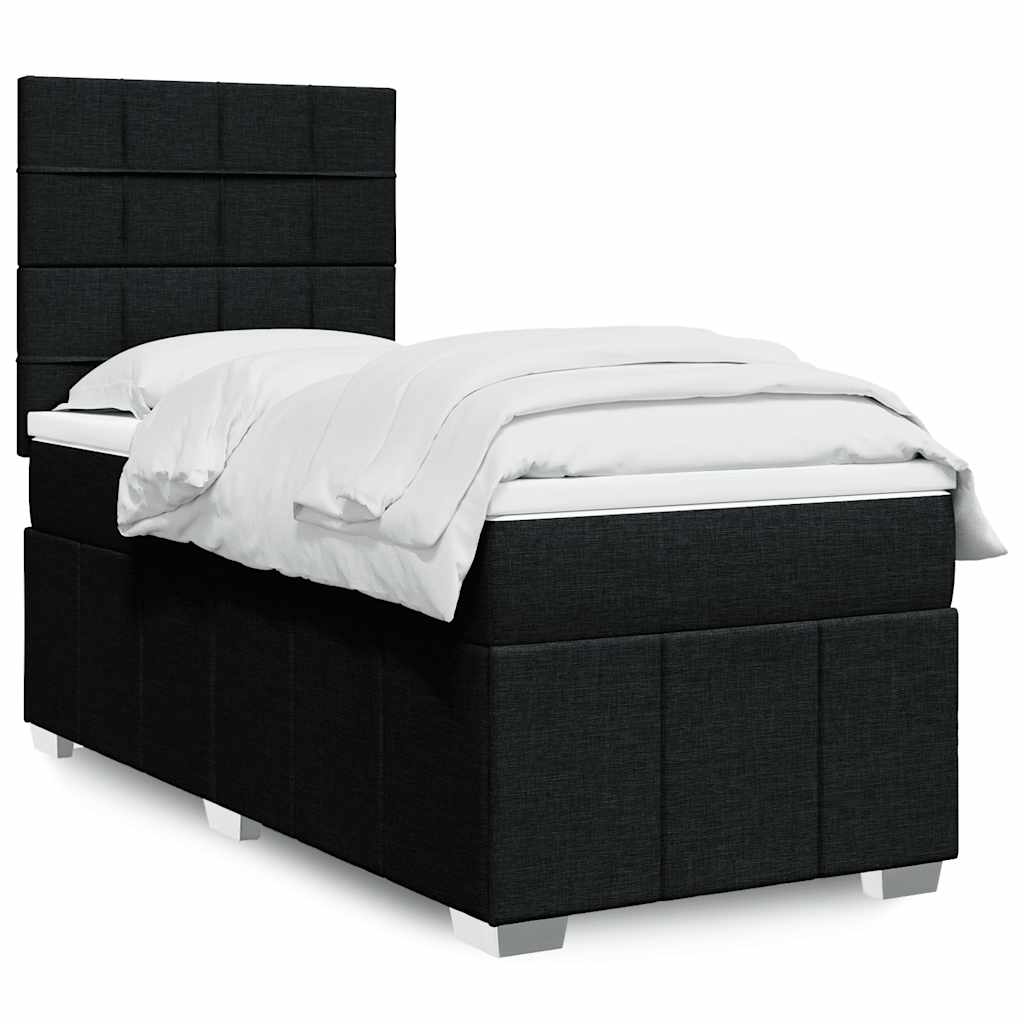kontinentalseng med madras 90x190 cm stof sort
