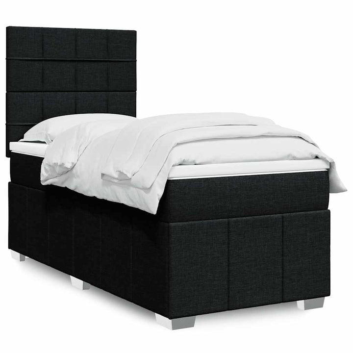 kontinentalseng med madras 90x190 cm stof sort