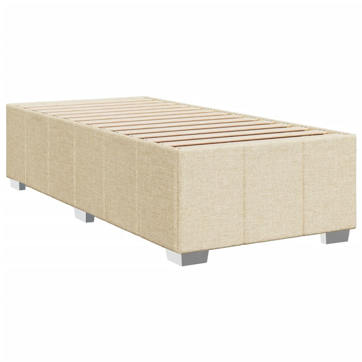 kontinentalseng med madras 90x190 cm stof cremefarvet