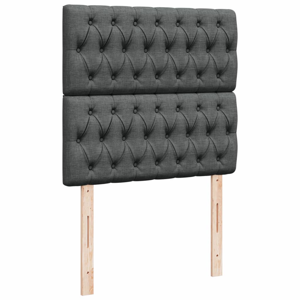 kontinentalseng med madras 90x190 cm stof mørkegrå