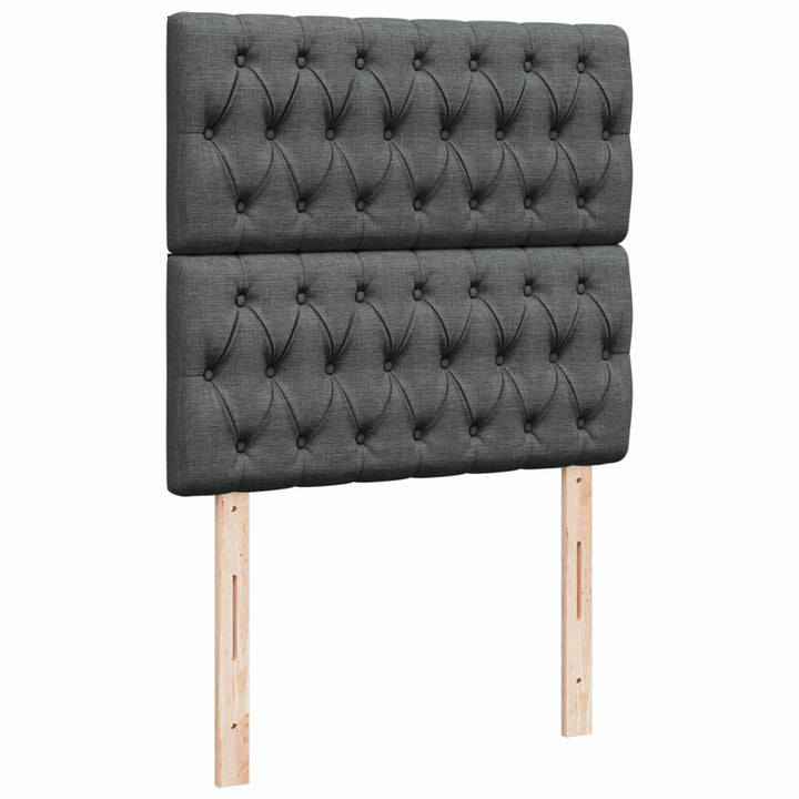 kontinentalseng med madras 90x190 cm stof mørkegrå