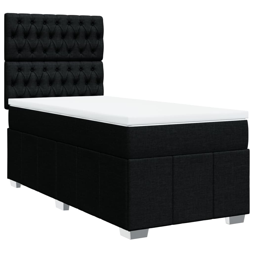 kontinentalseng med madras 90x190 cm stof sort