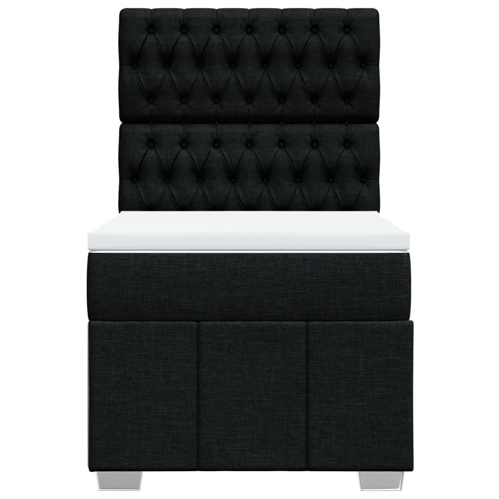 kontinentalseng med madras 90x190 cm stof sort