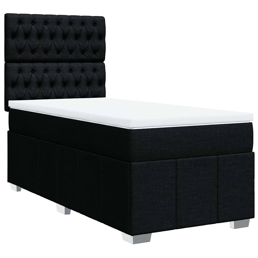 kontinentalseng med madras 90x200 cm stof sort