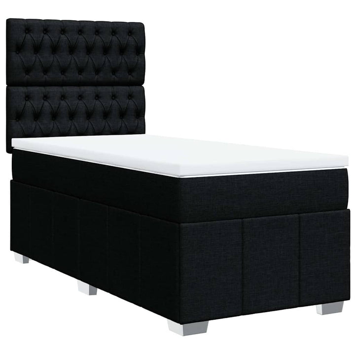 kontinentalseng med madras 90x200 cm stof sort