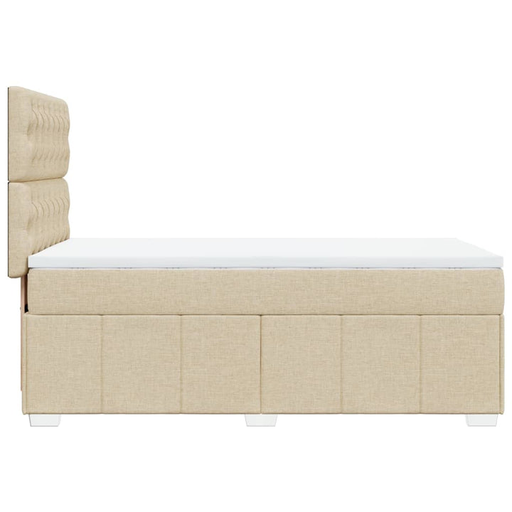 kontinentalseng med madras 90x200 cm stof cremefarvet