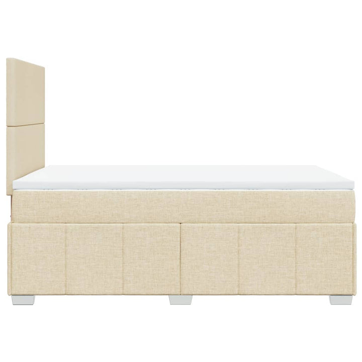 kontinentalseng med madras 120x190 cm stof cremefarvet