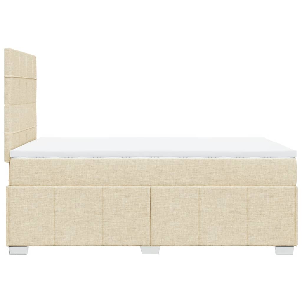 kontinentalseng med madras 120x190 cm stof cremefarvet