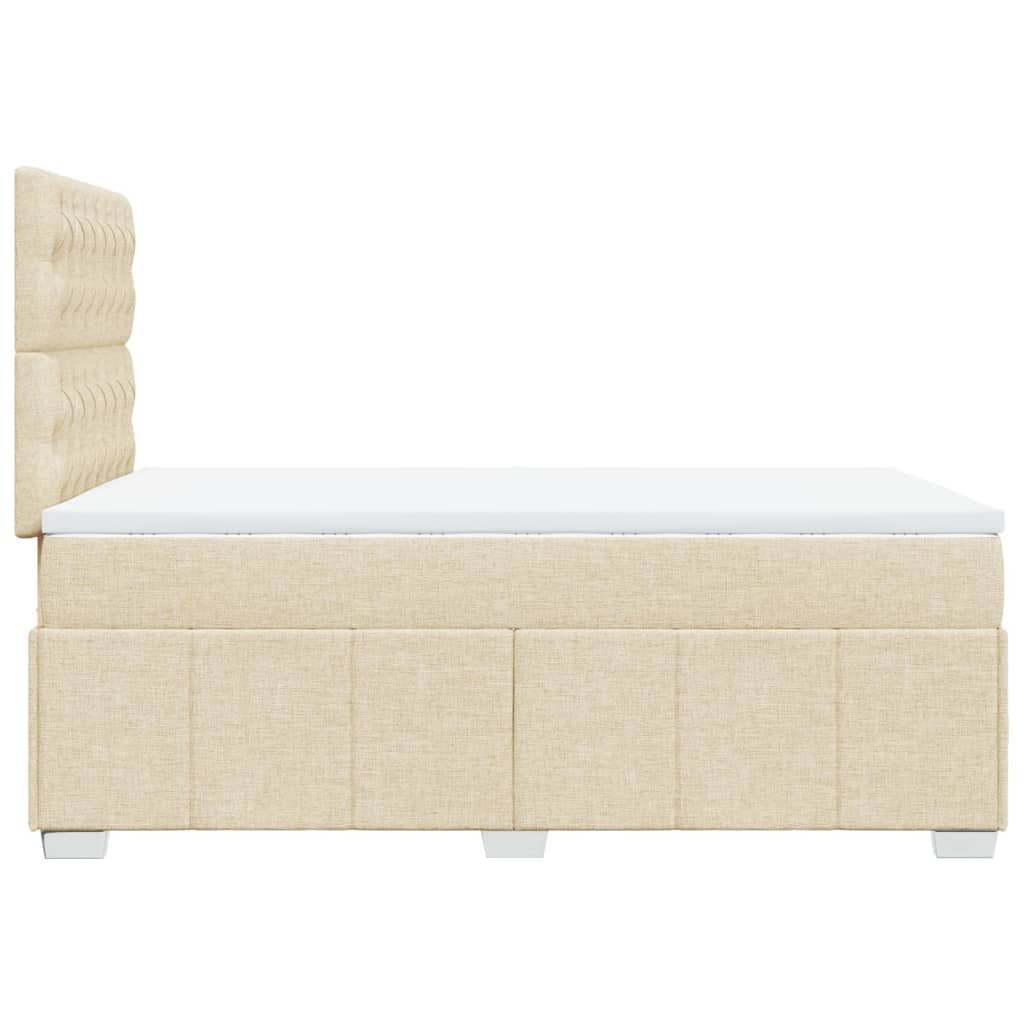 kontinentalseng med madras 120x190 cm stof cremefarvet