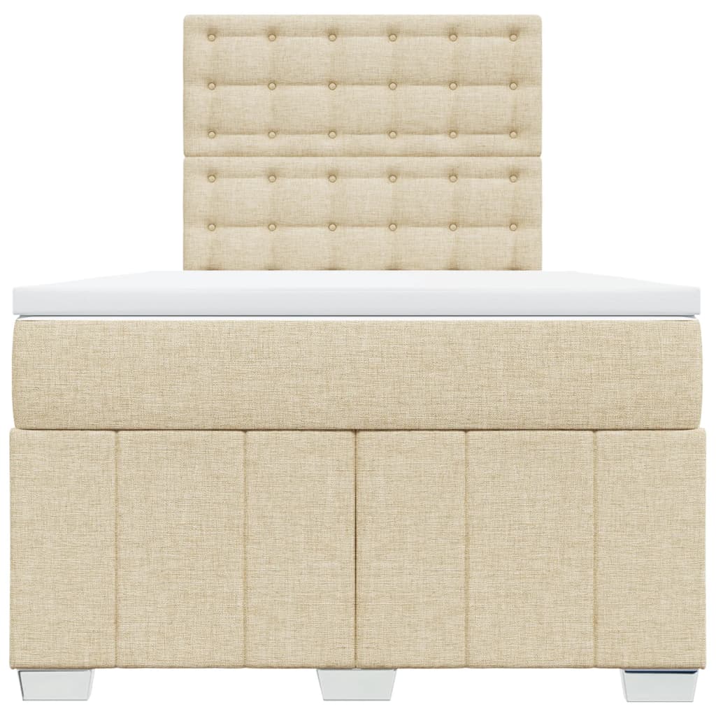 kontinentalseng med madras 120x190 cm stof cremefarvet