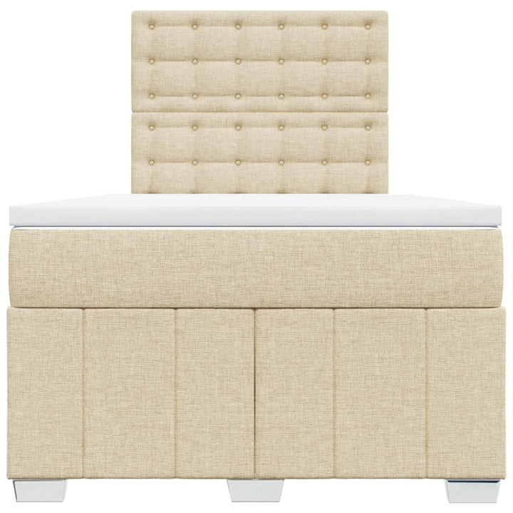 kontinentalseng med madras 120x190 cm stof cremefarvet