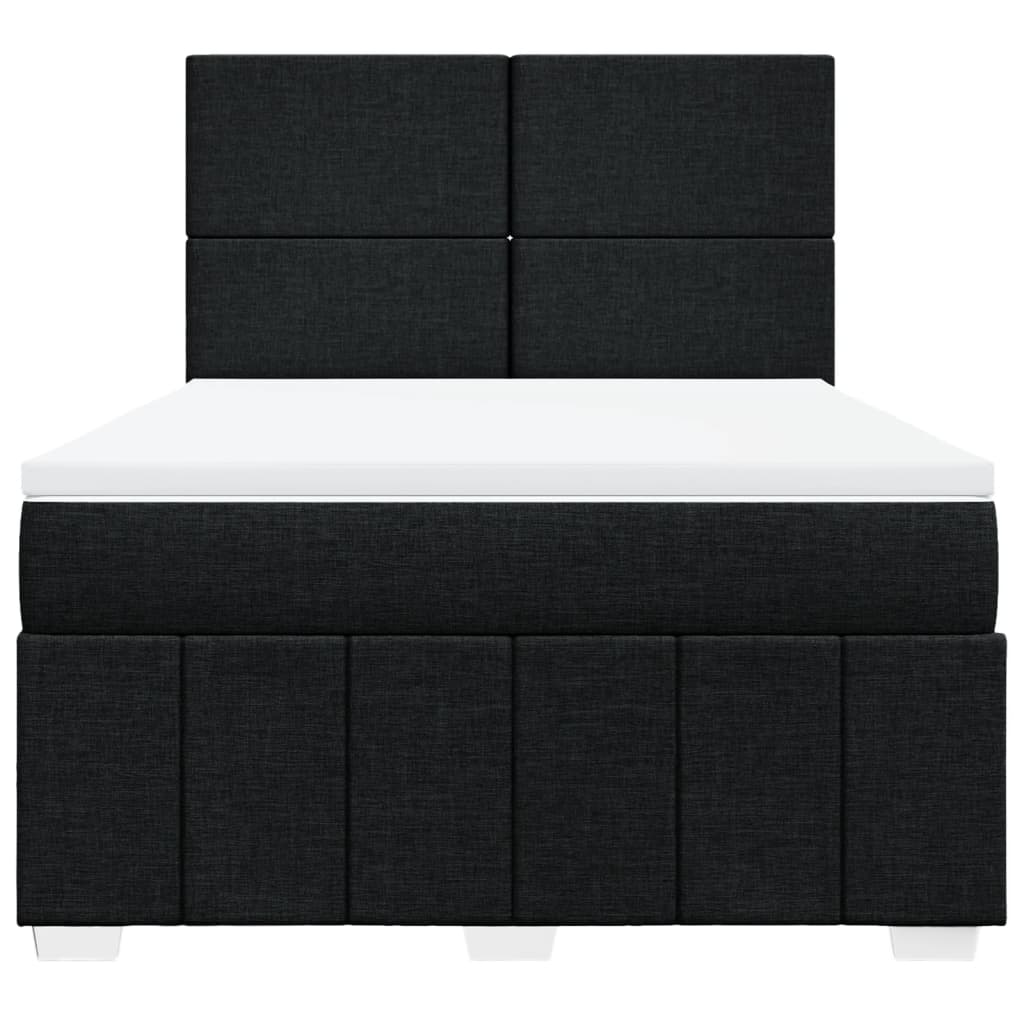 kontinentalseng med madras 140x190 cm stof sort