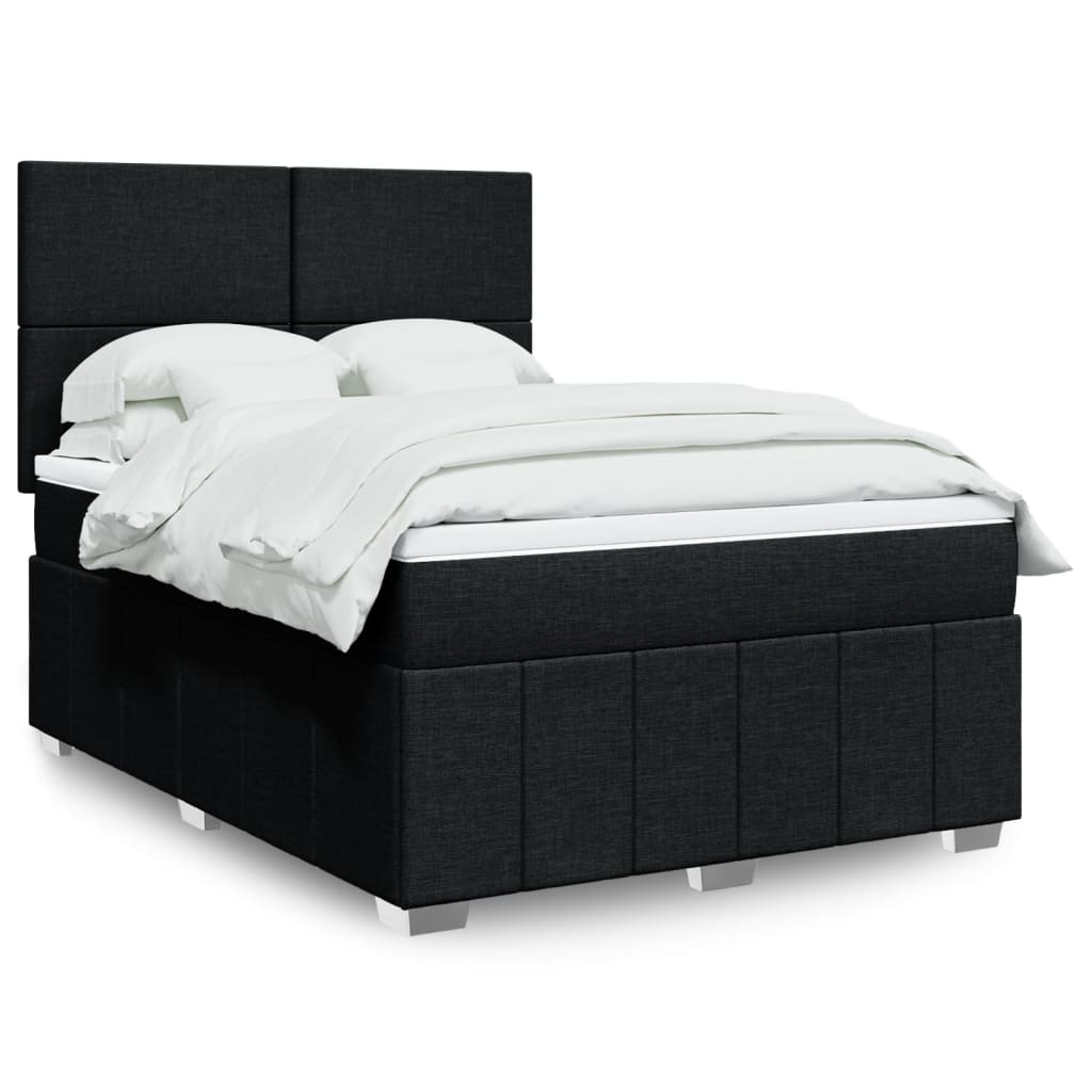 kontinentalseng med madras 140x190 cm stof sort