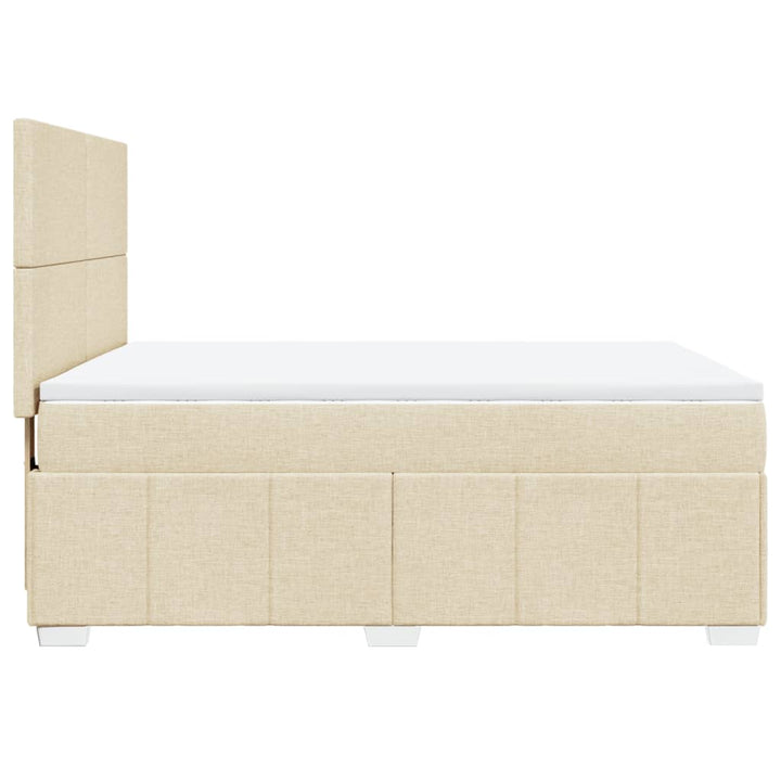 kontinentalseng med madras 140x190 cm stof cremefarvet