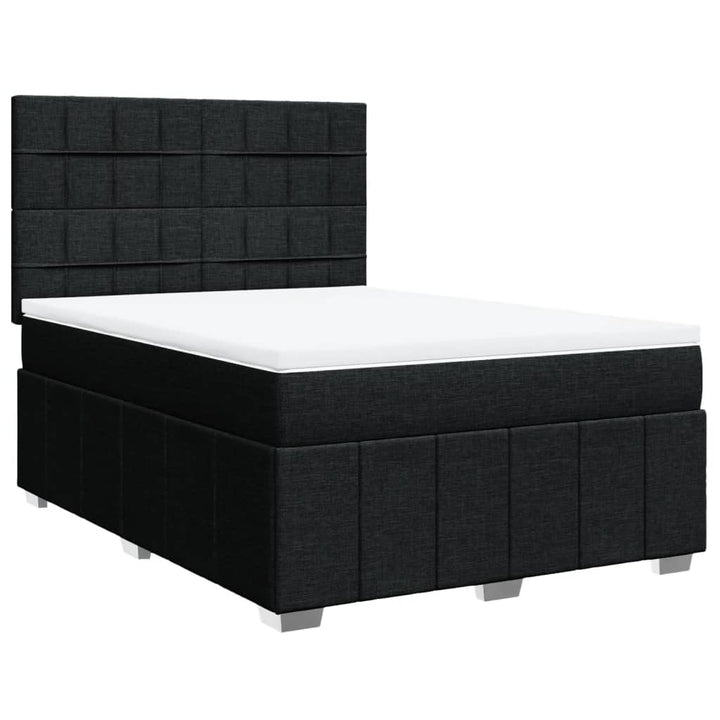 kontinentalseng med madras 140x190 cm stof sort