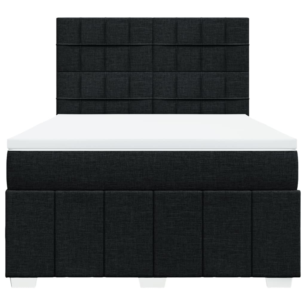 kontinentalseng med madras 140x190 cm stof sort