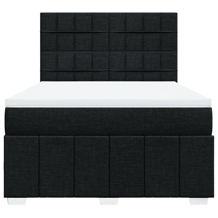 kontinentalseng med madras 140x190 cm stof sort
