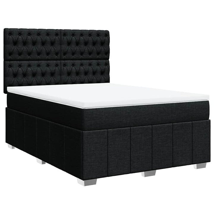 kontinentalseng med madras 140x190 cm stof sort