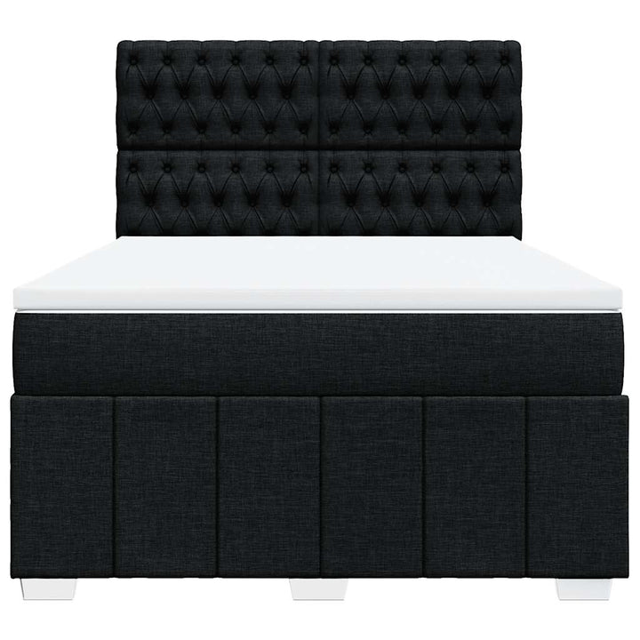 kontinentalseng med madras 140x190 cm stof sort