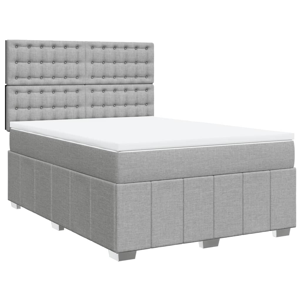 kontinentalseng med madras 140x190 cm stof lysegrå