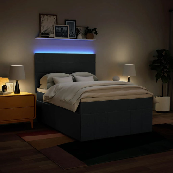 kontinentalseng med madras 140x200 cm stof blå