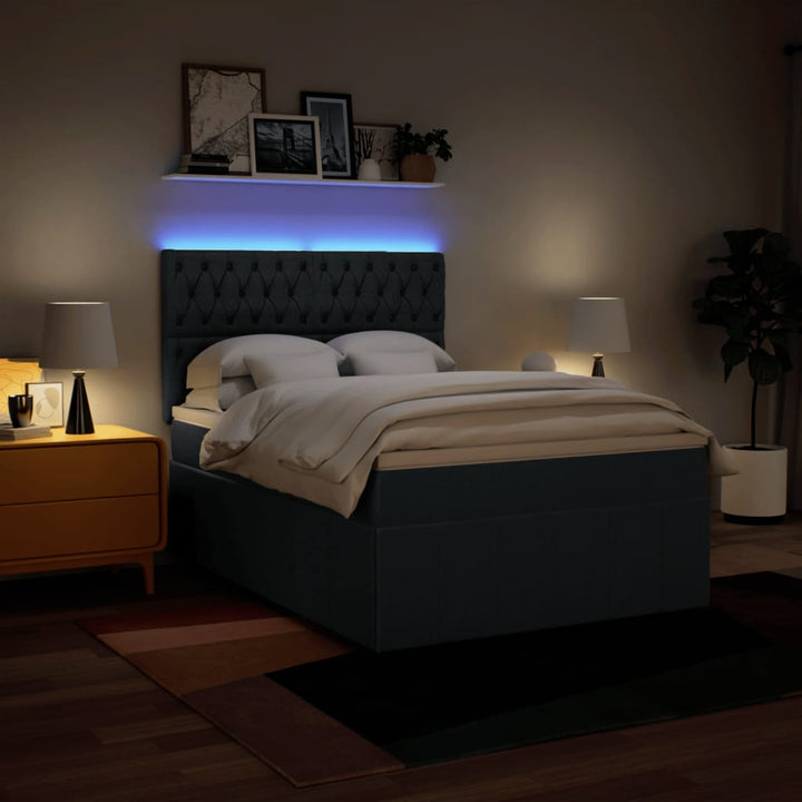 kontinentalseng med madras 140x200 cm stof blå