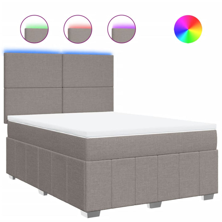 kontinentalseng med madras 160x200 cm stof gråbrun