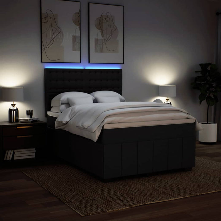 kontinentalseng med madras 160x200 cm stof sort