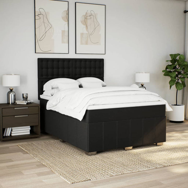 kontinentalseng med madras 160x200 cm stof sort